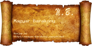 Magyar Barakony névjegykártya
